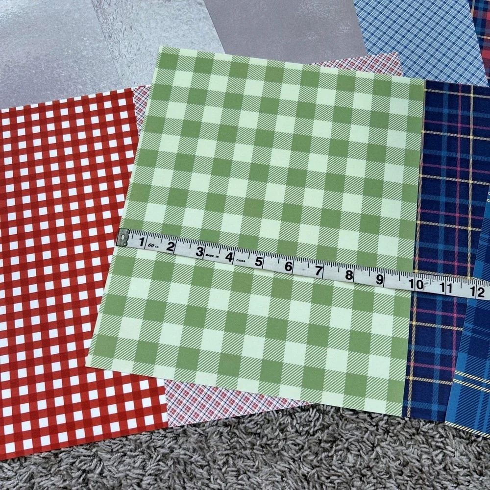 Assorted Plaid Gingham and Metallic HTV Heat Transfer Vinyl Craft‎ Sheets Bundle